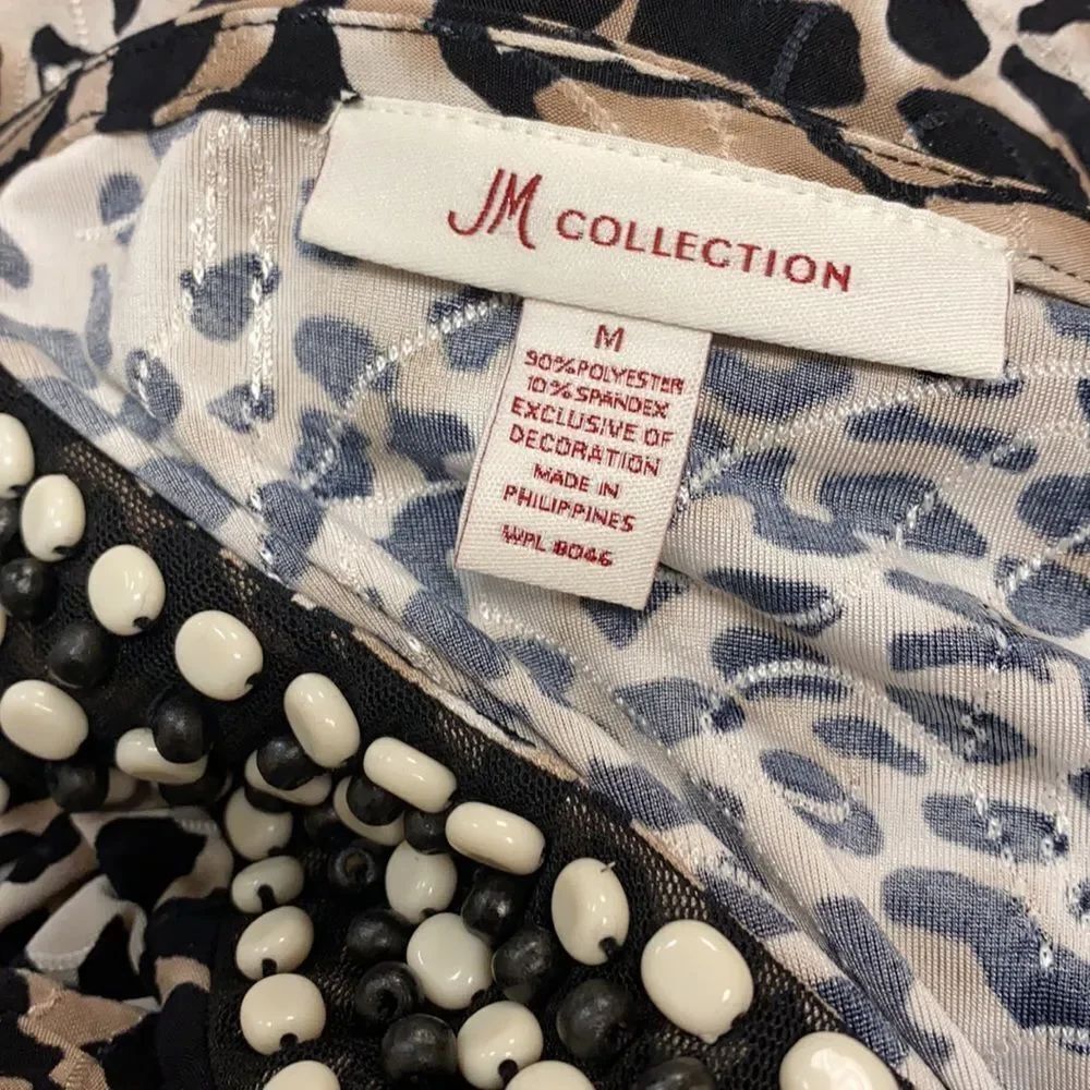 JM Collection Beaded Top sz. M - Picture 3 of 3